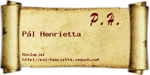 Pál Henrietta névjegykártya